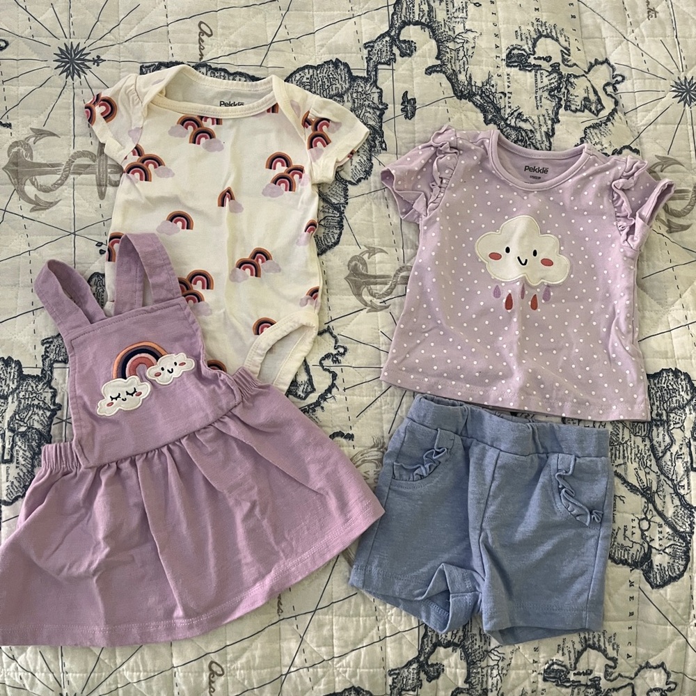 Poshmark Rainbow and Cloud Kids Outfit Set